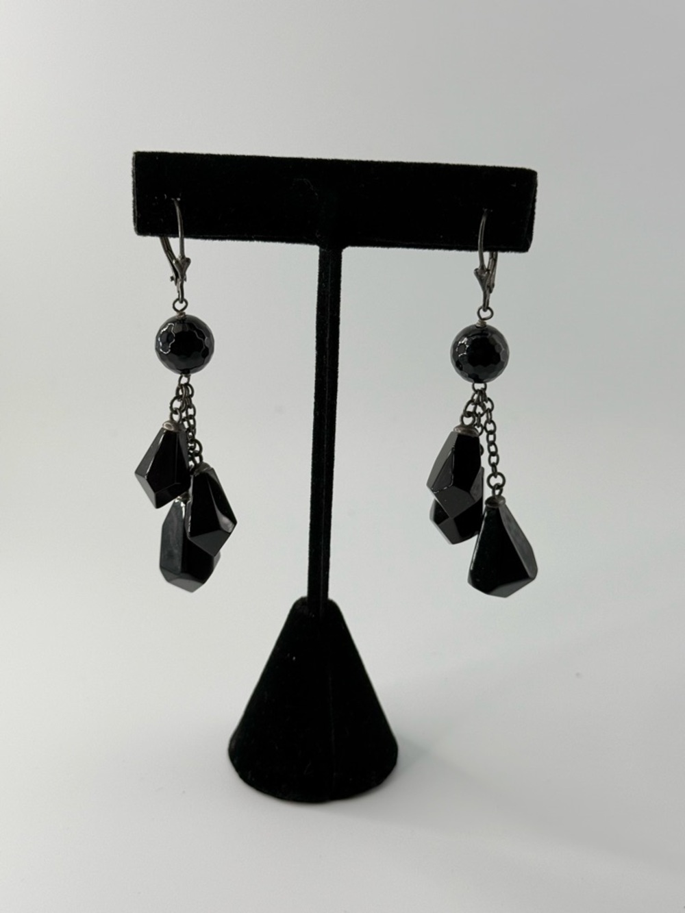 Classic Black Dangle Earrings - Elegant Women's Jewelry